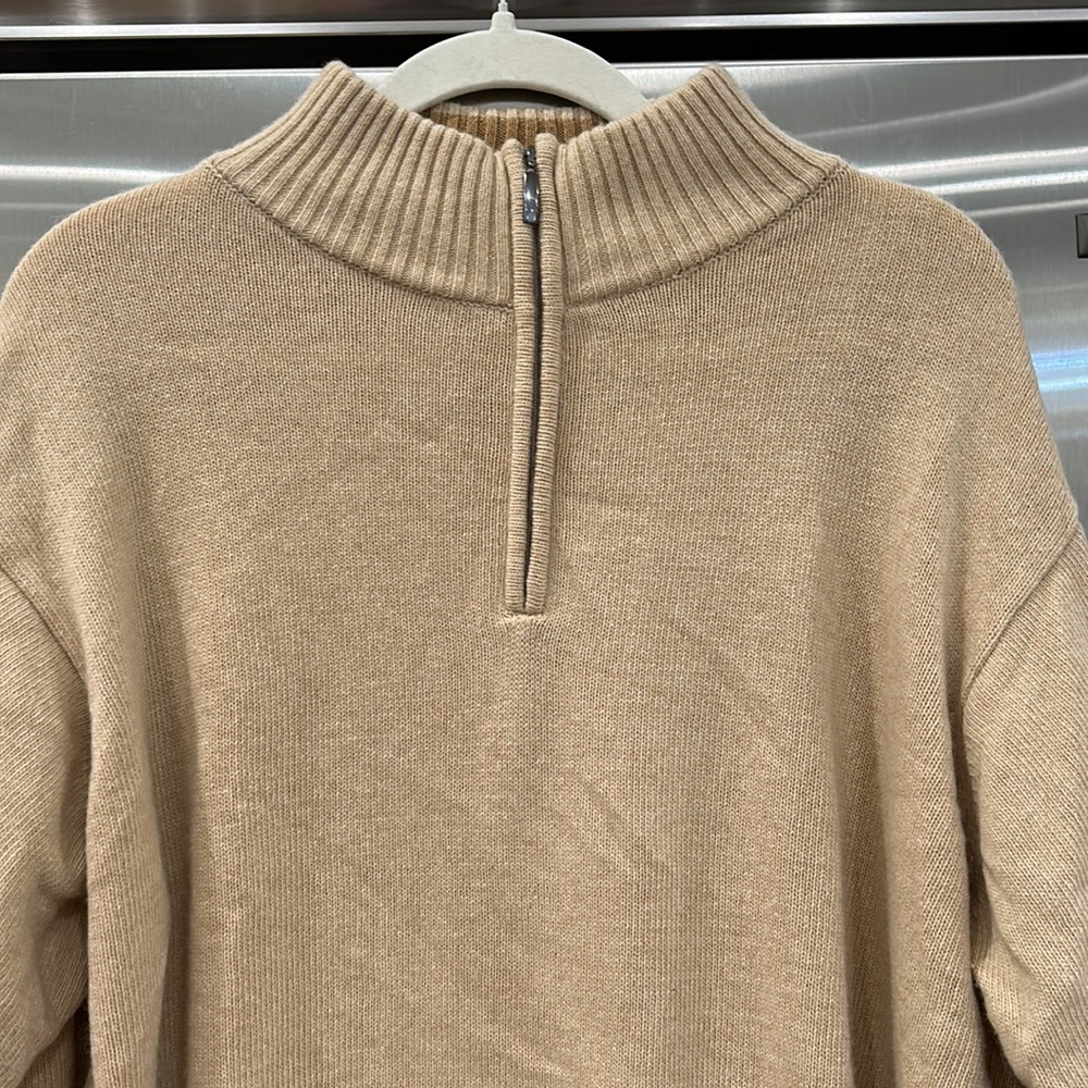 Beretta Quarter Zip Tan Sweater